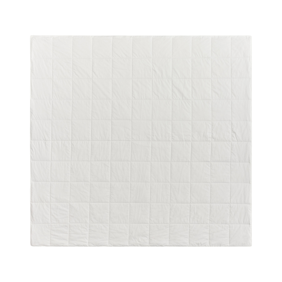 Flat lay of Silk Filled Comforter or Duvet in white by SmartSilk