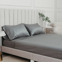 Cotton & Silk Flat and Fitted Sheet Set