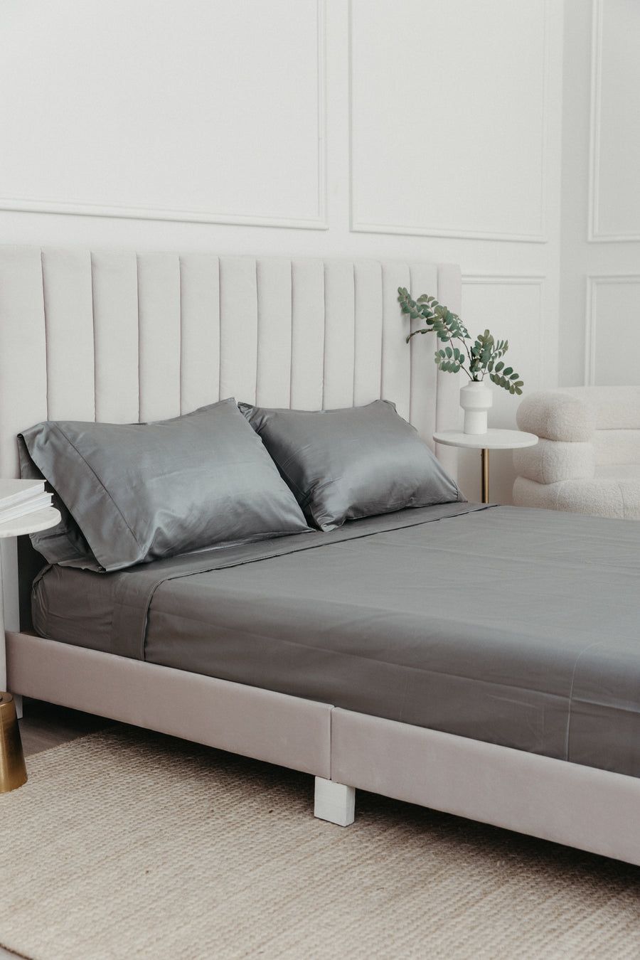 Cotton & Silk Flat and Fitted Sheet Set