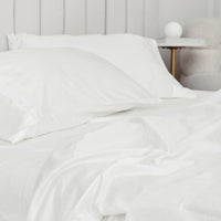 Cotton & Silk Flat and Fitted Sheet Set