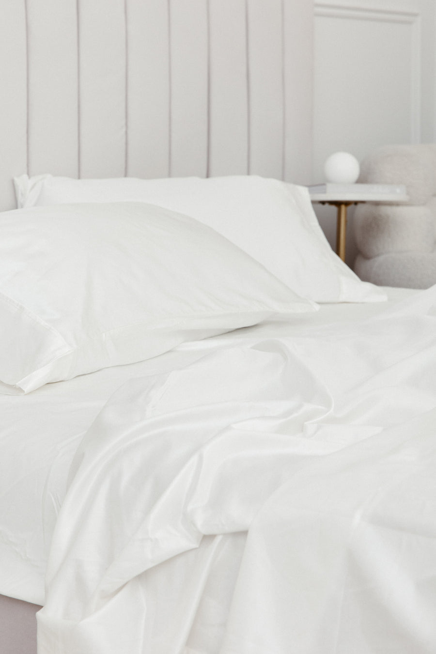 Cotton & Silk Flat and Fitted Sheet Set