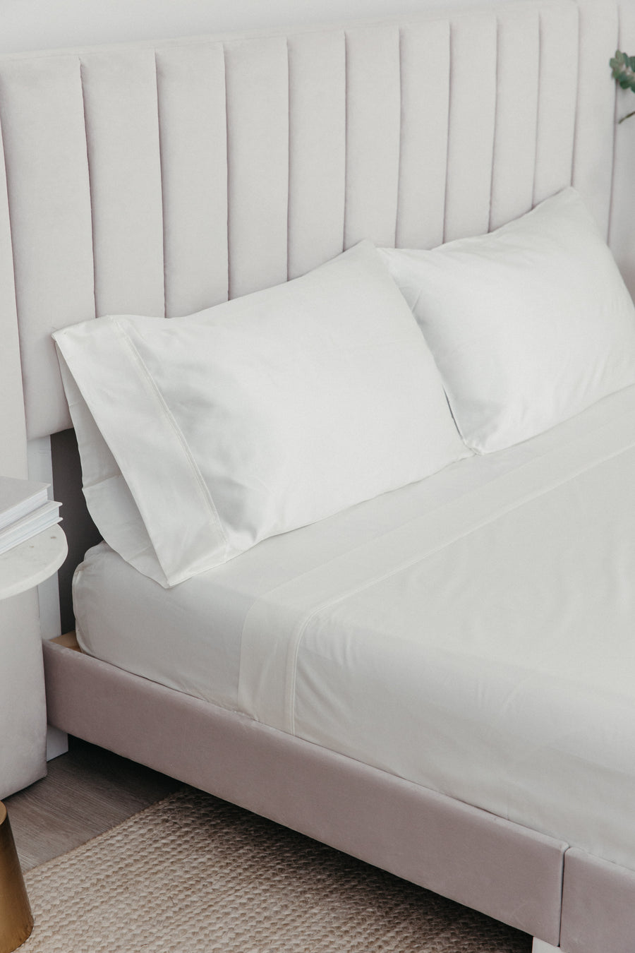 Cotton & Silk Flat and Fitted Sheet Set
