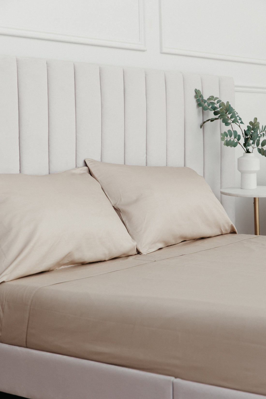 Cotton & Silk Flat and Fitted Sheet Set