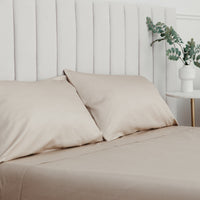 Cotton & Silk Flat and Fitted Sheet Set