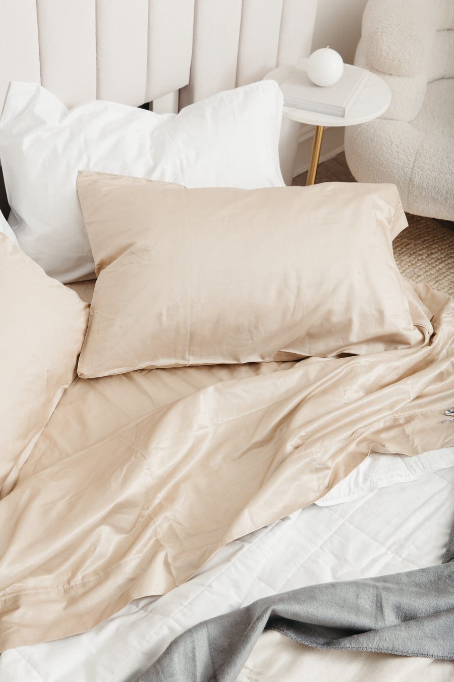 Cotton & Silk Flat and Fitted Sheet Set