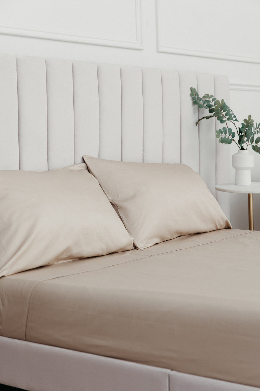 Cotton & Silk Flat and Fitted Sheet Set