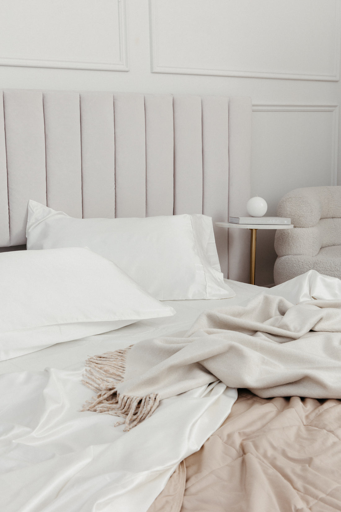 Cotton & Silk Flat and Fitted Sheet Set