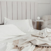 Cotton & Silk Flat and Fitted Sheet Set