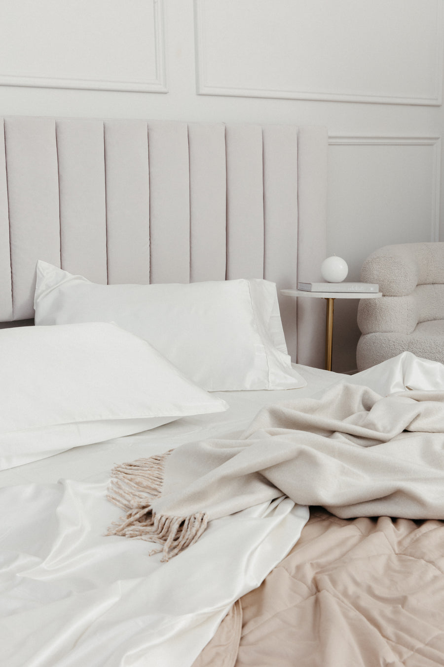 Cotton & Silk Flat and Fitted Sheet Set